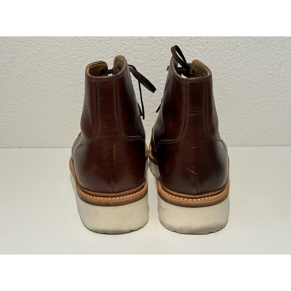 GRENSON ASA Brown Leather Boots Sz 7.5 Derby Lace Up Round Toe XL Extra Light - Picture 10 of 14